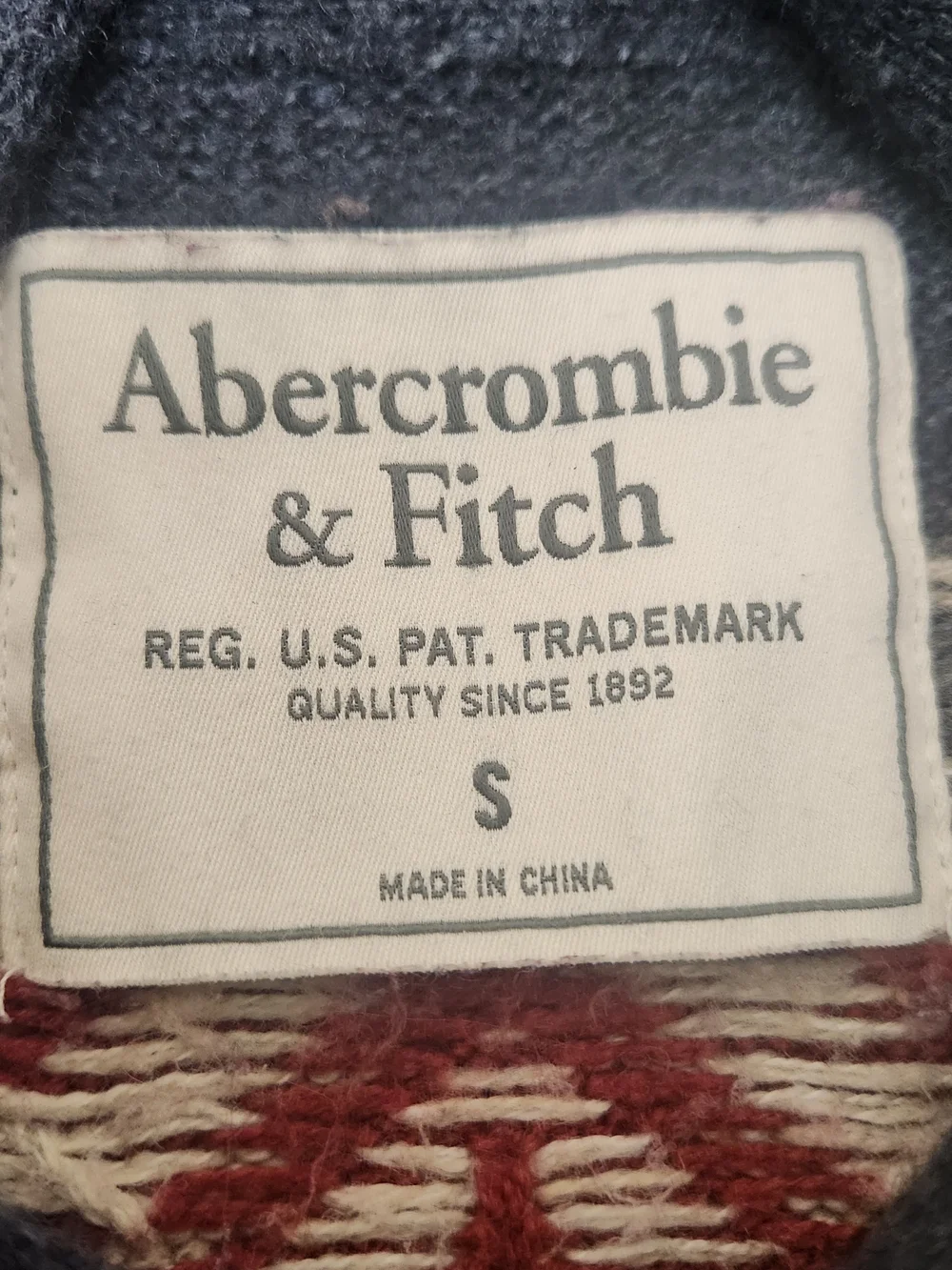 VTG Y2K Abercrombie & Fitch Shawl Collar Sweater S Nordic Fair Isle Preppy